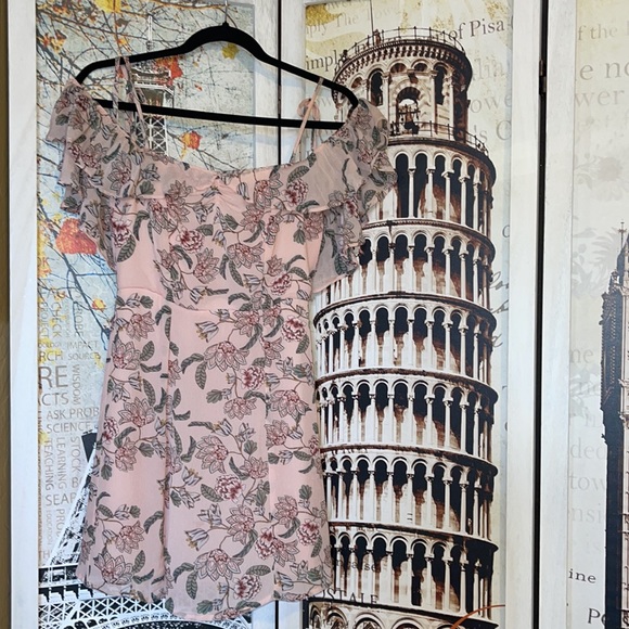 For Love & Lemons Aurora Cold-Shoulder Dress in Pink Floral - Picture 7 of 12